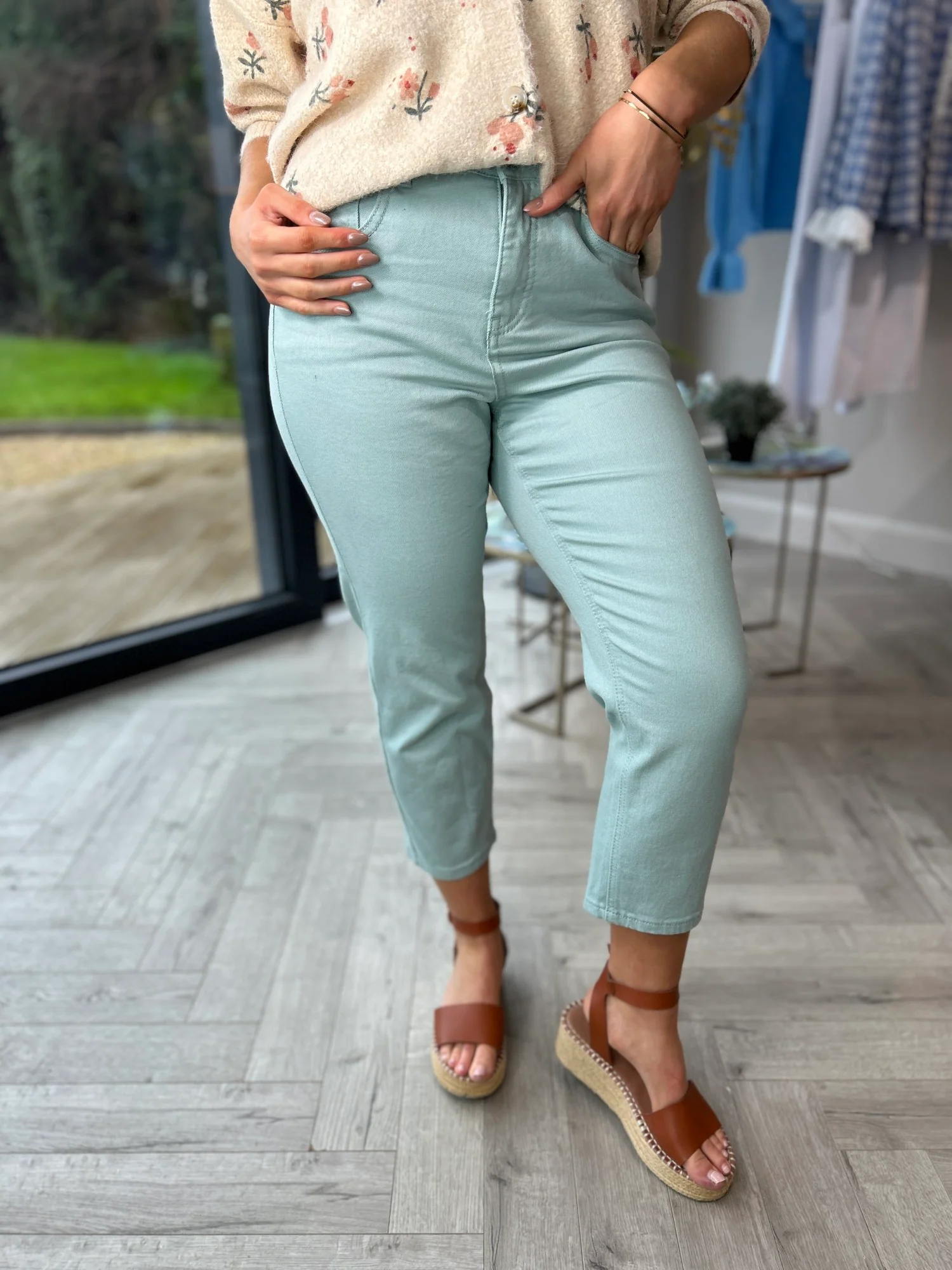 Siobhan Mom Jeans Aqua - Image 3