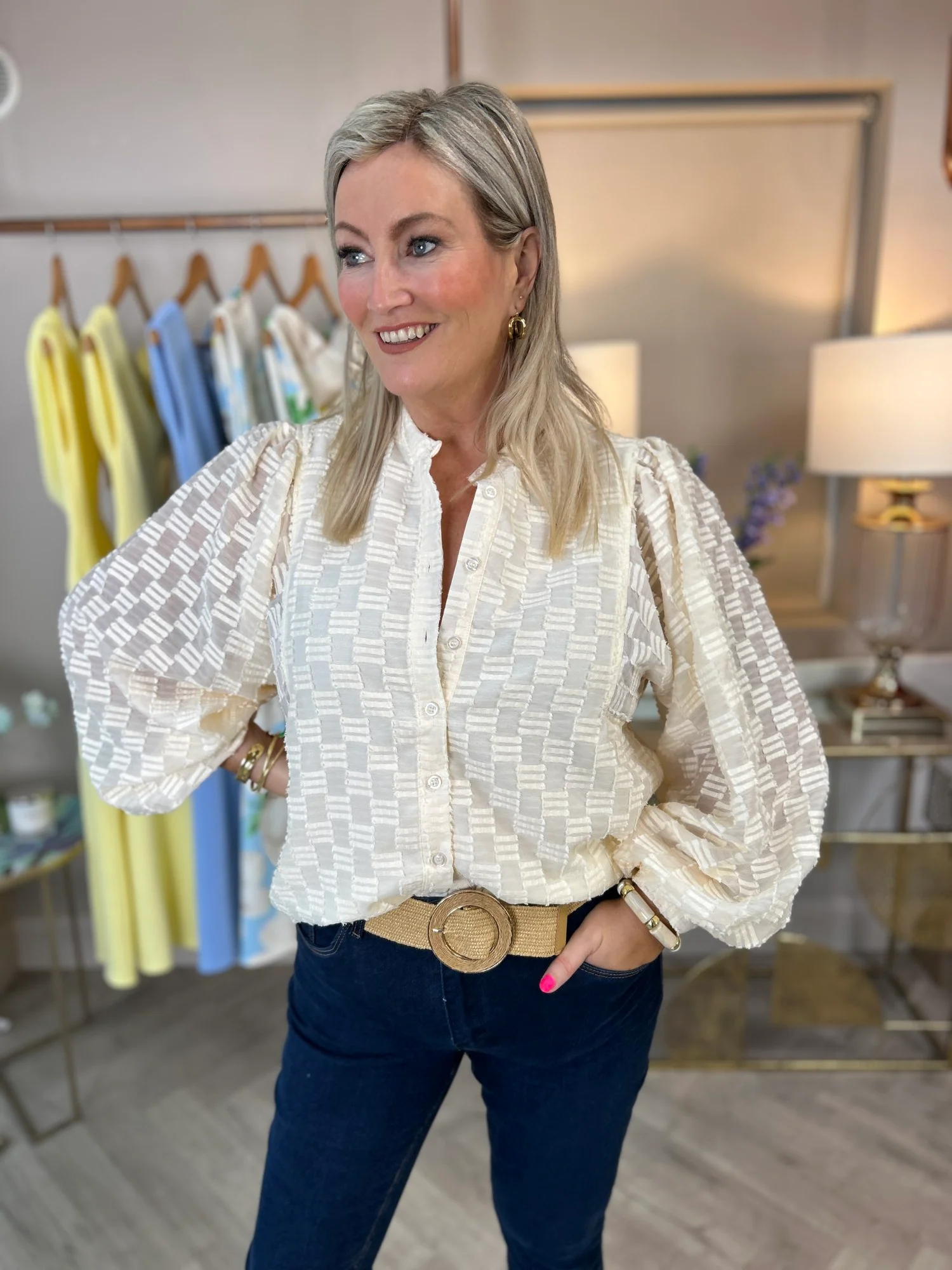 Zuri Blouse Cream - Image 14