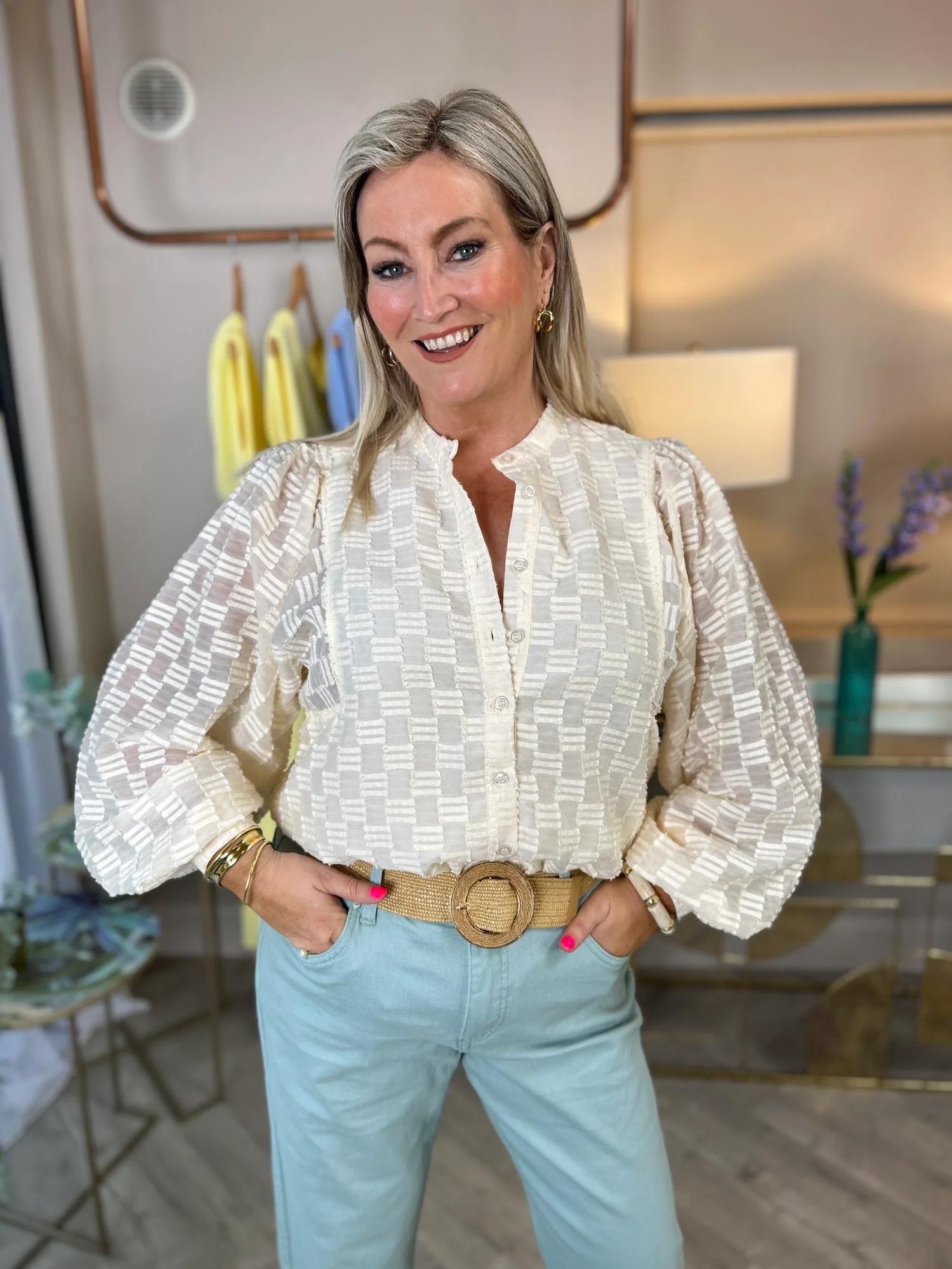 Zuri Blouse Cream - Image 4
