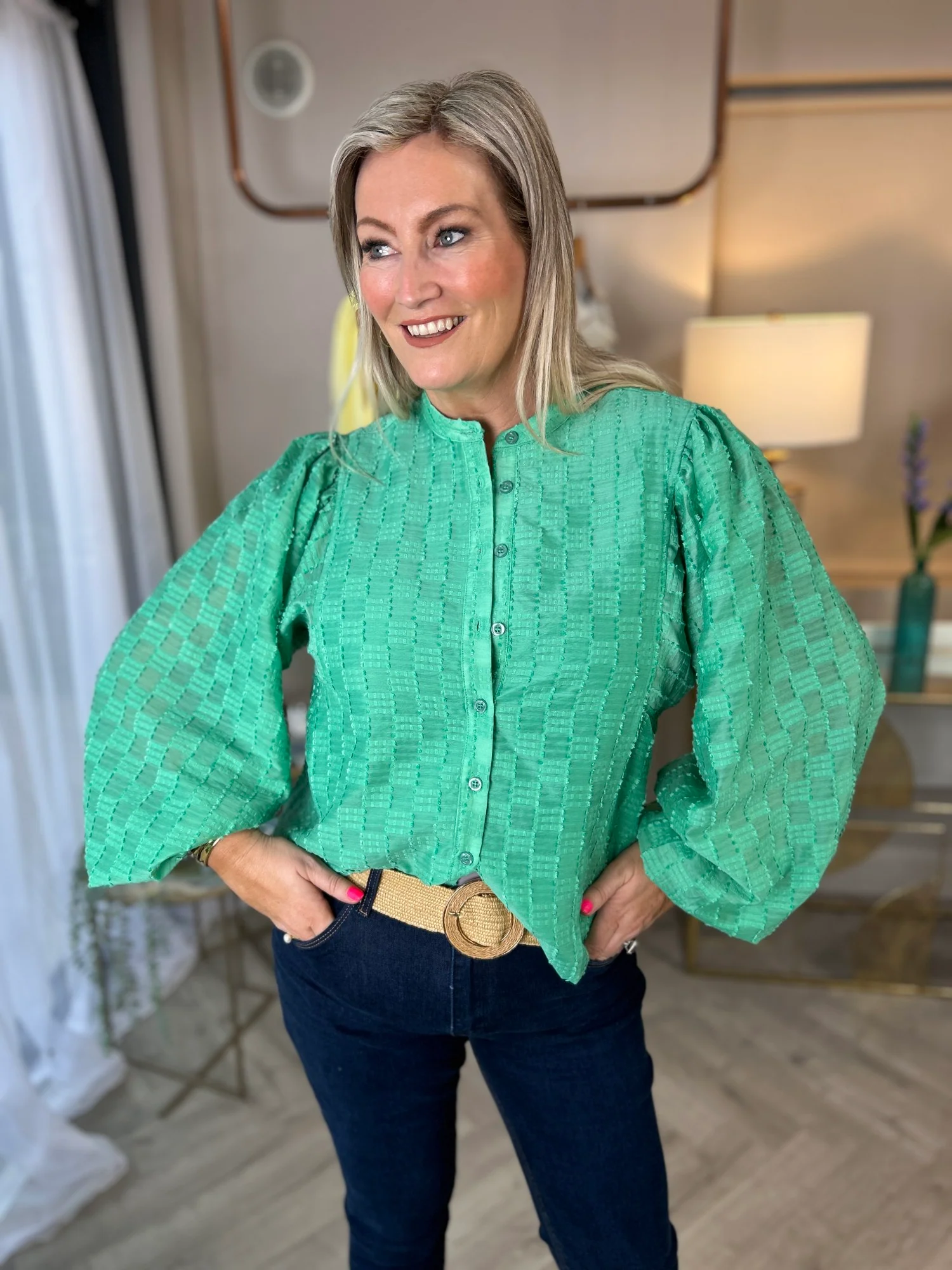 Zuri Blouse Green - Image 3